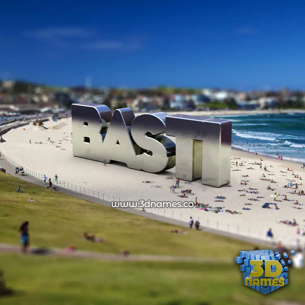 basti in Bondi Beach style - 3D name wallpaper