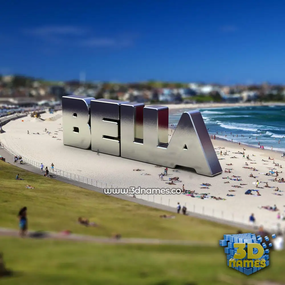 bella in Bondi Beach style - 3D name wallpaper