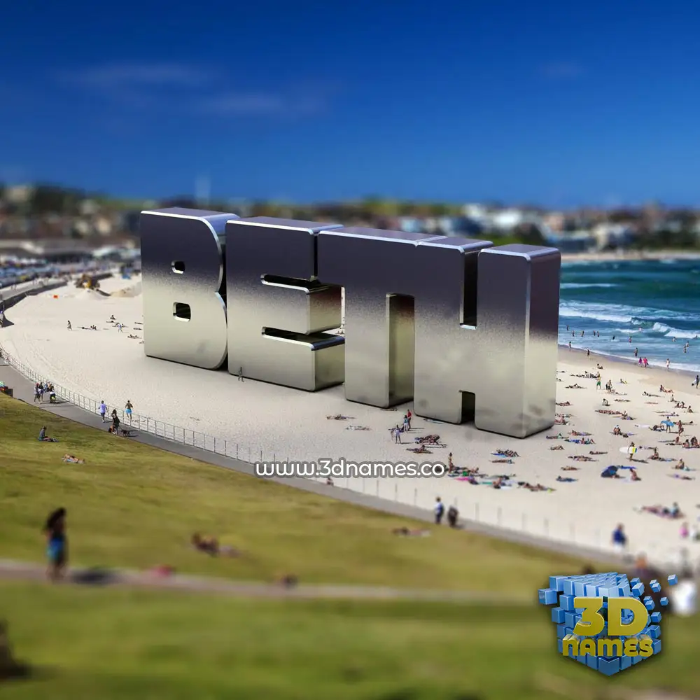 beth in Bondi Beach style - 3D name wallpaper