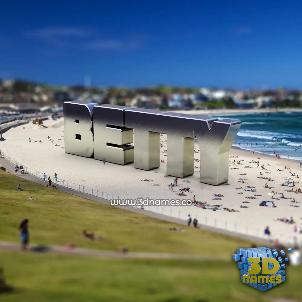 betty in Bondi Beach style - 3D name wallpaper