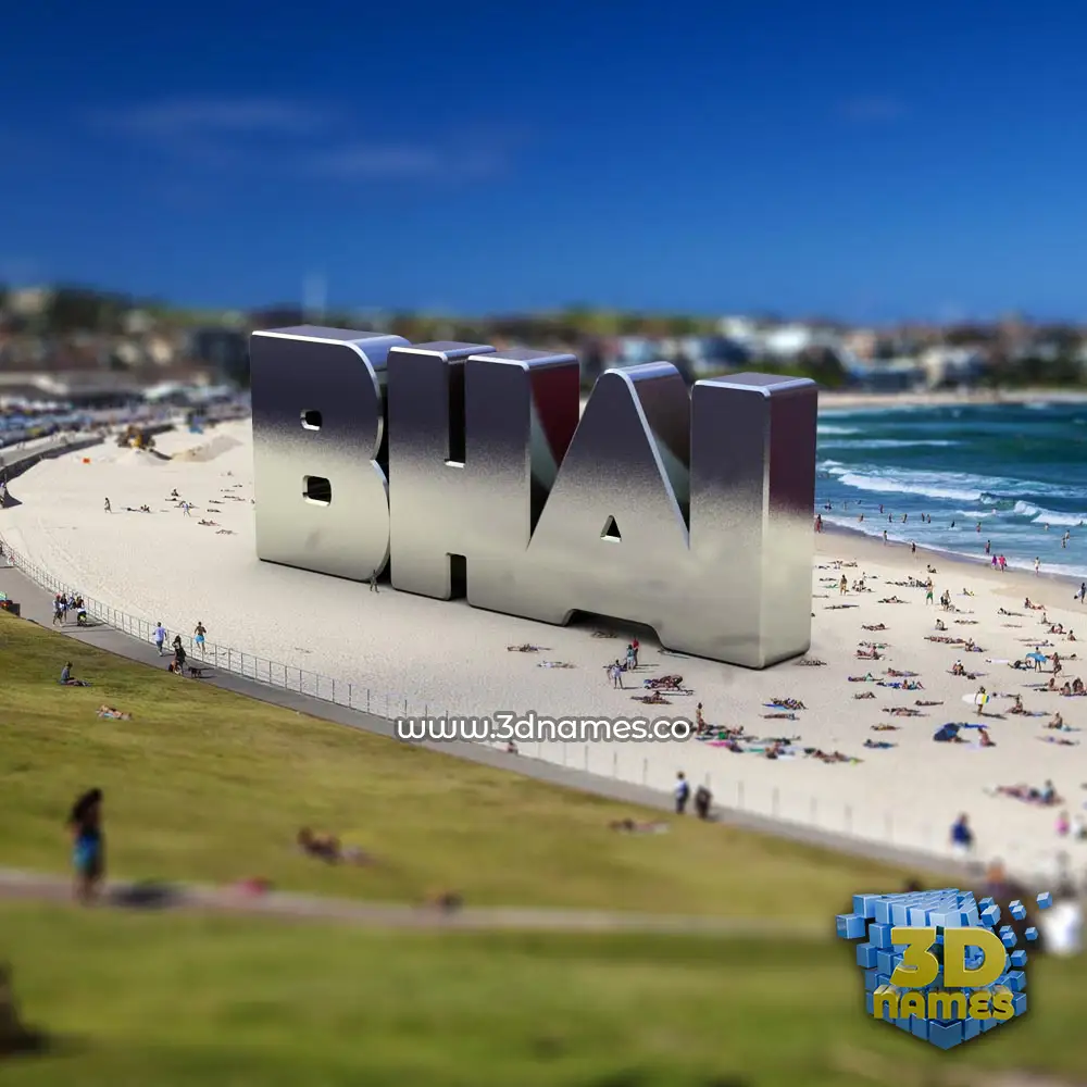 bhai in Bondi Beach style - 3D name wallpaper