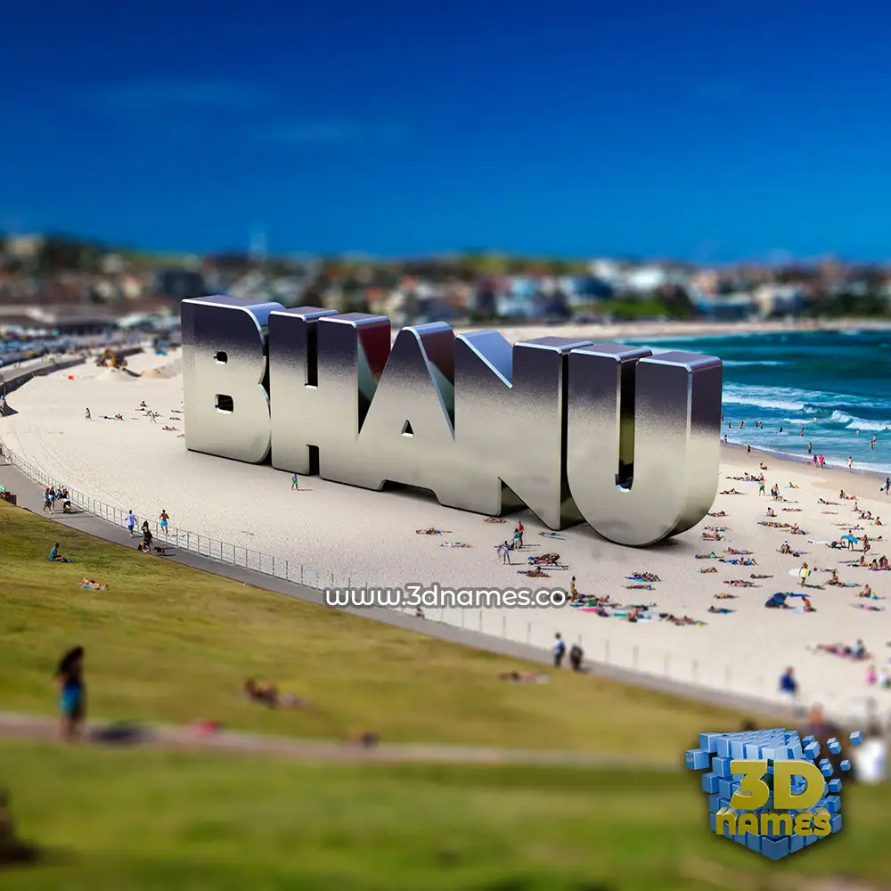 bhanu in Bondi Beach style - 3D name wallpaper