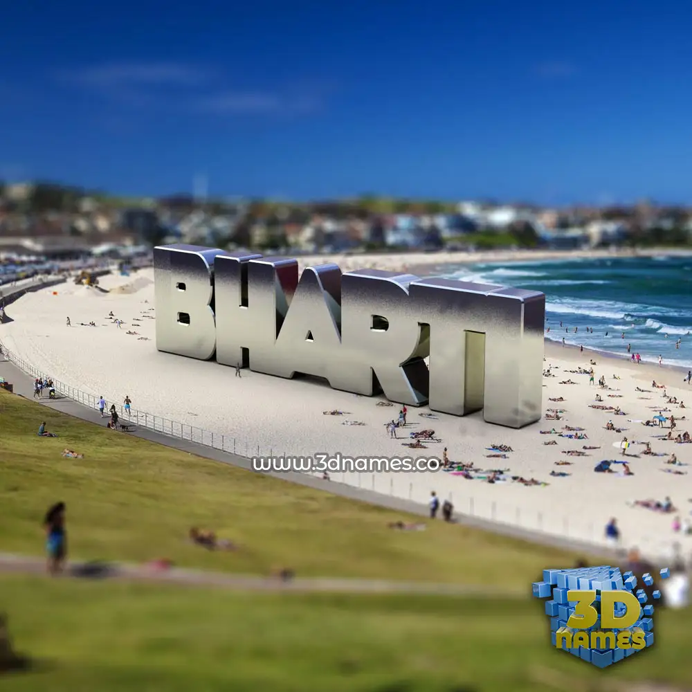 bharti in Bondi Beach style - 3D name wallpaper
