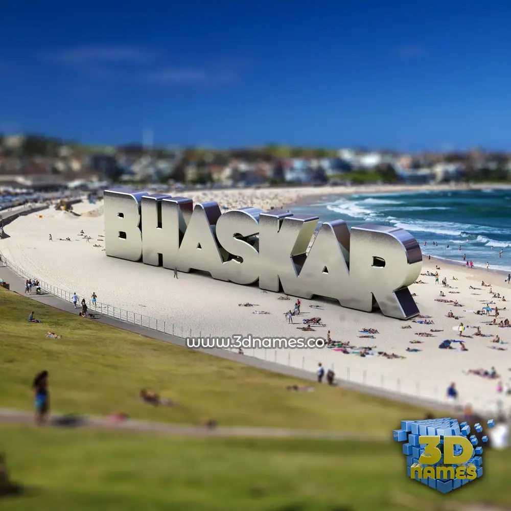 bhaskar in Bondi Beach style - 3D name wallpaper