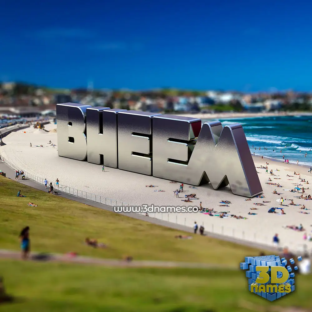 bheem in Bondi Beach style - 3D name wallpaper