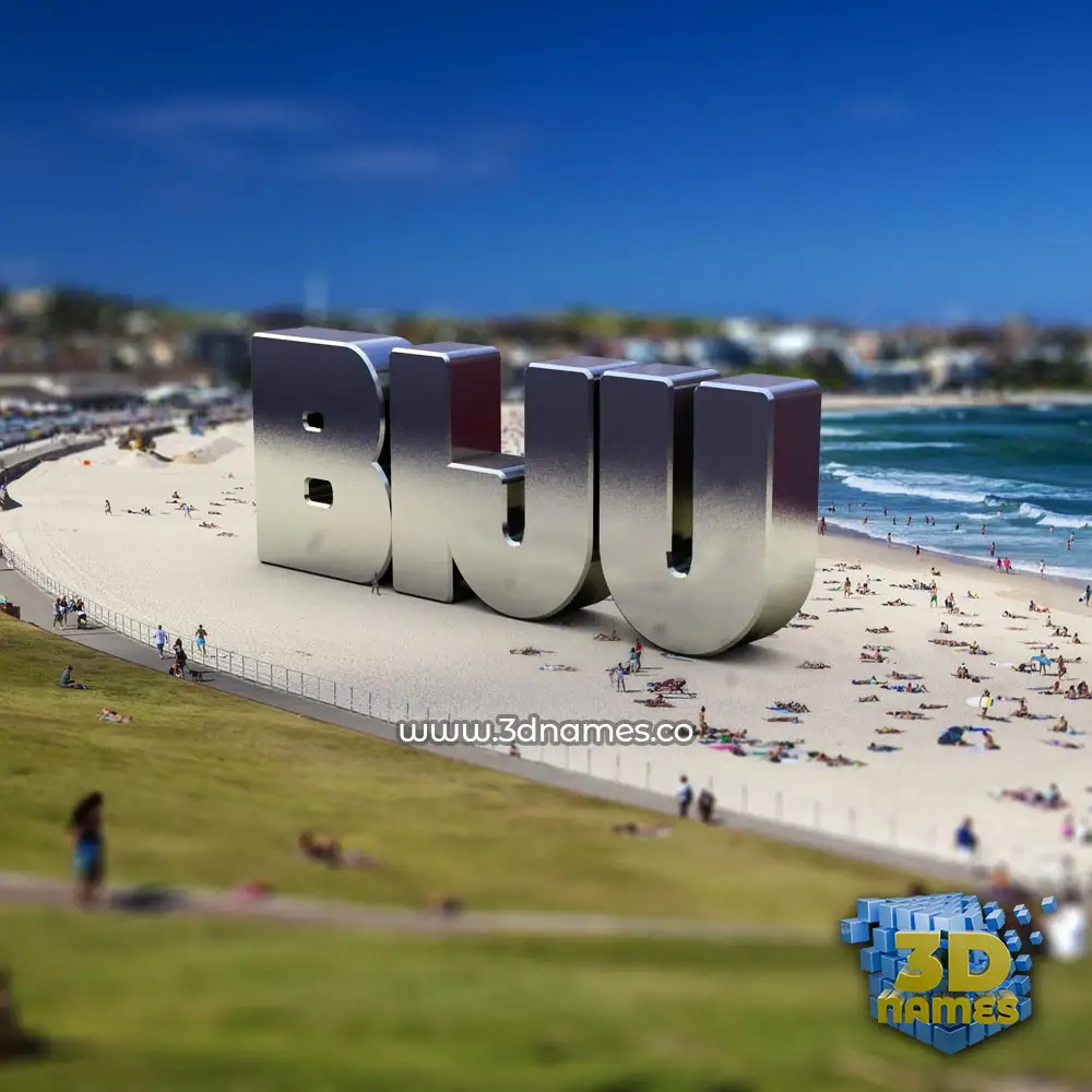 biju in Bondi Beach style - 3D name wallpaper