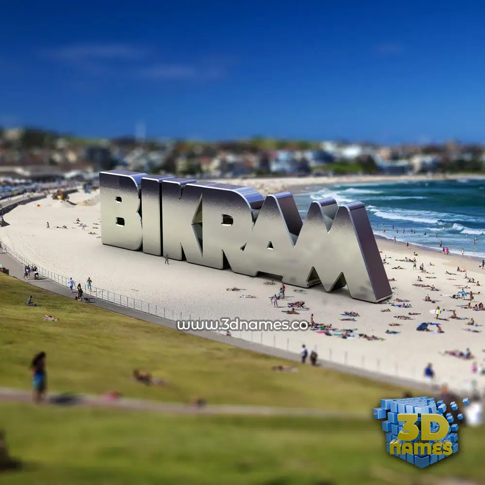 bikram in Bondi Beach style - 3D name wallpaper