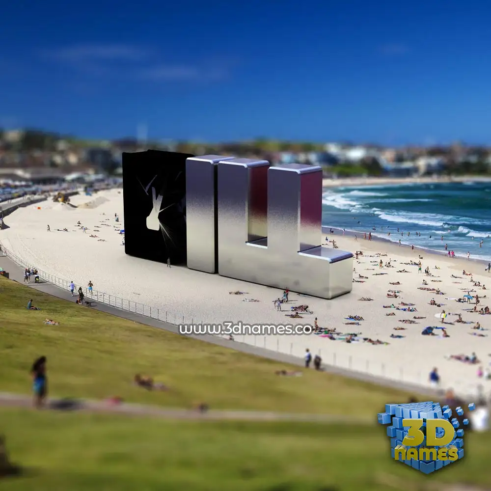 bill in Bondi Beach style - 3D name wallpaper
