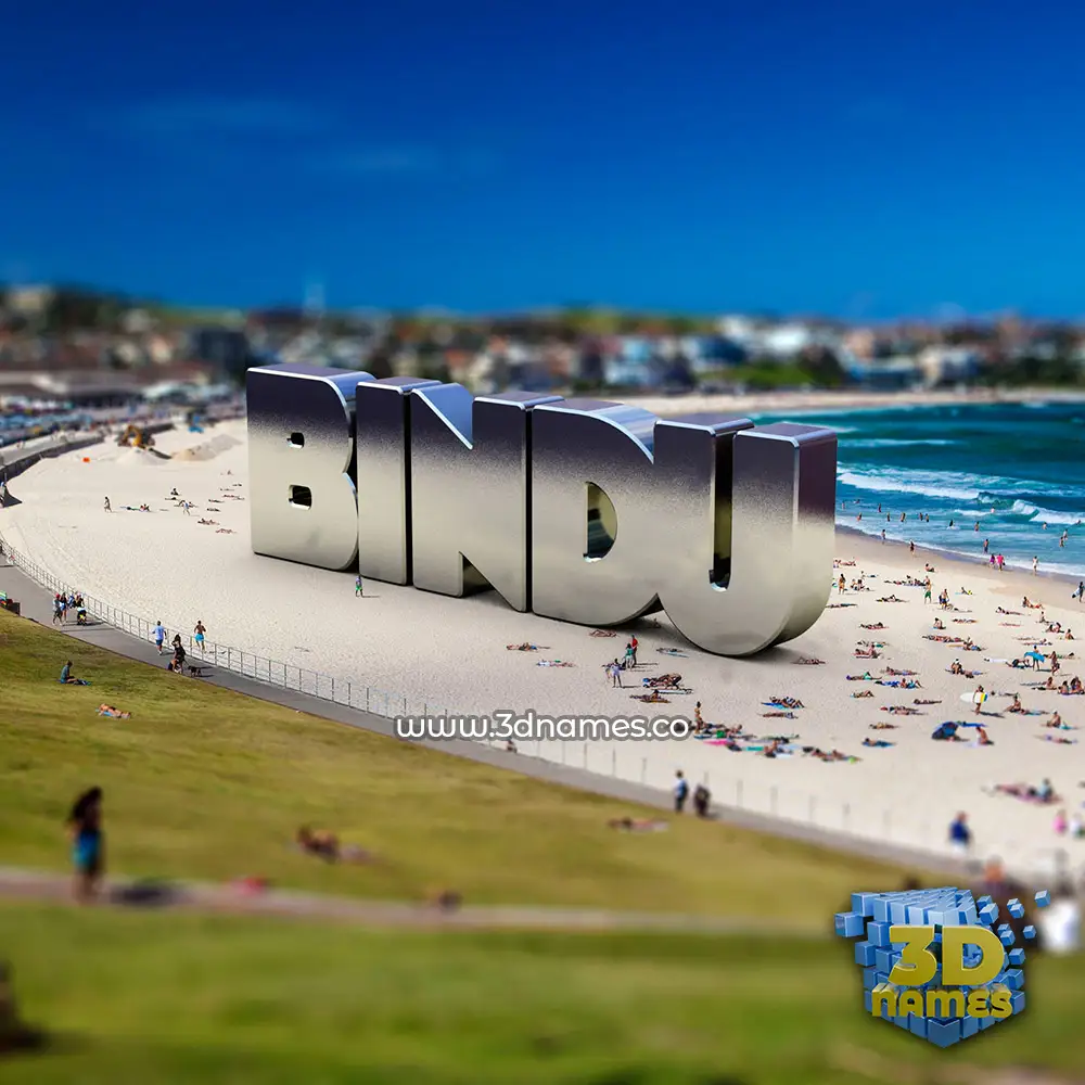 bindu in Bondi Beach style - 3D name wallpaper