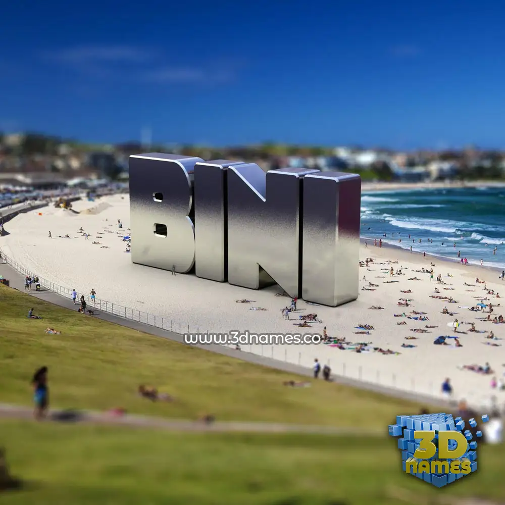 bini in Bondi Beach style - 3D name wallpaper