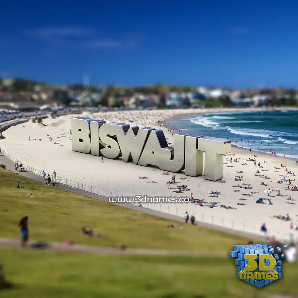 biswajit in Bondi Beach style - 3D name wallpaper