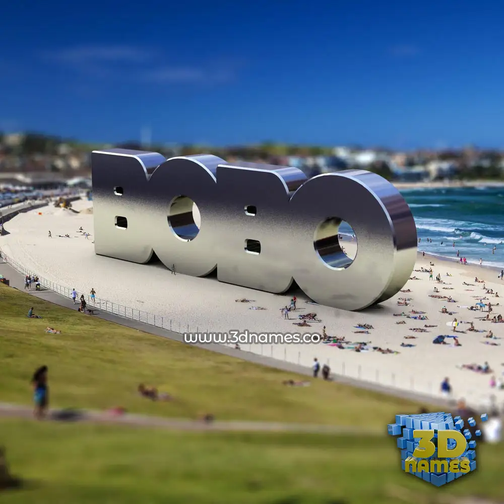 bobo in Bondi Beach style - 3D name wallpaper