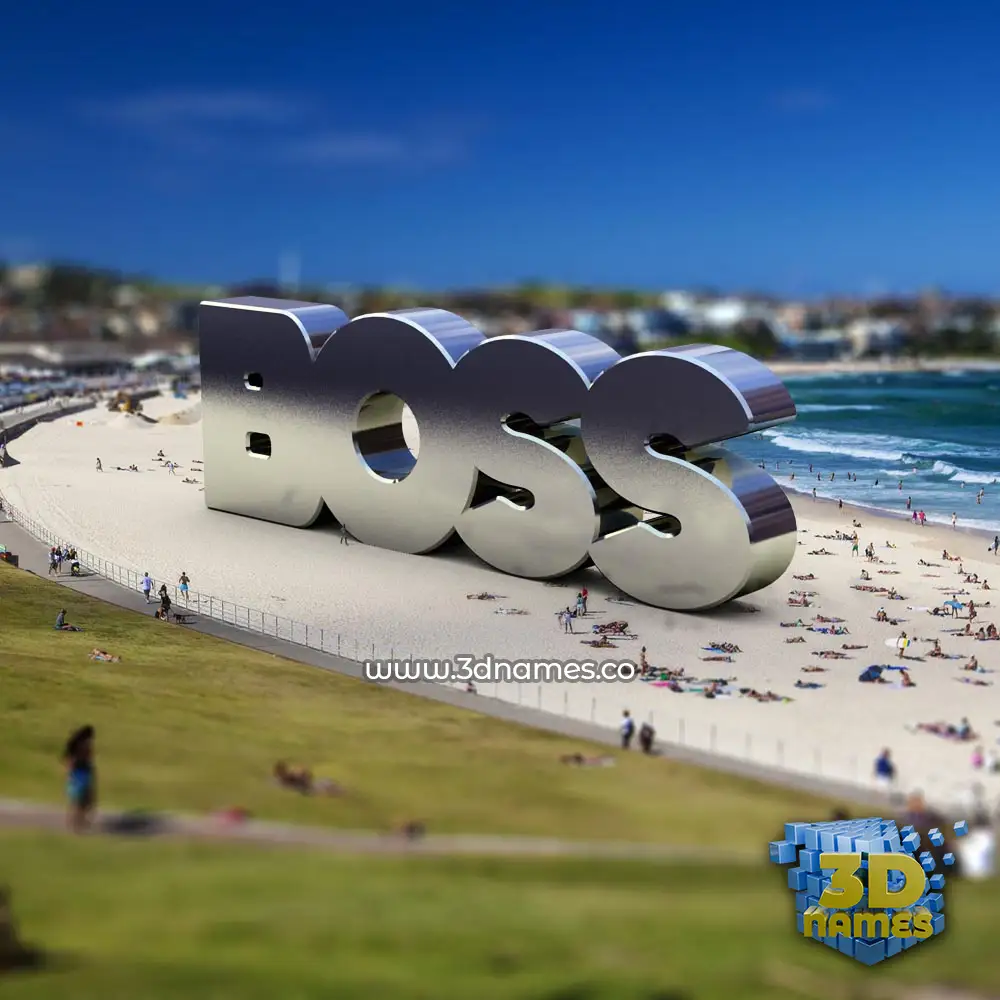 boss in Bondi Beach style - 3D name wallpaper