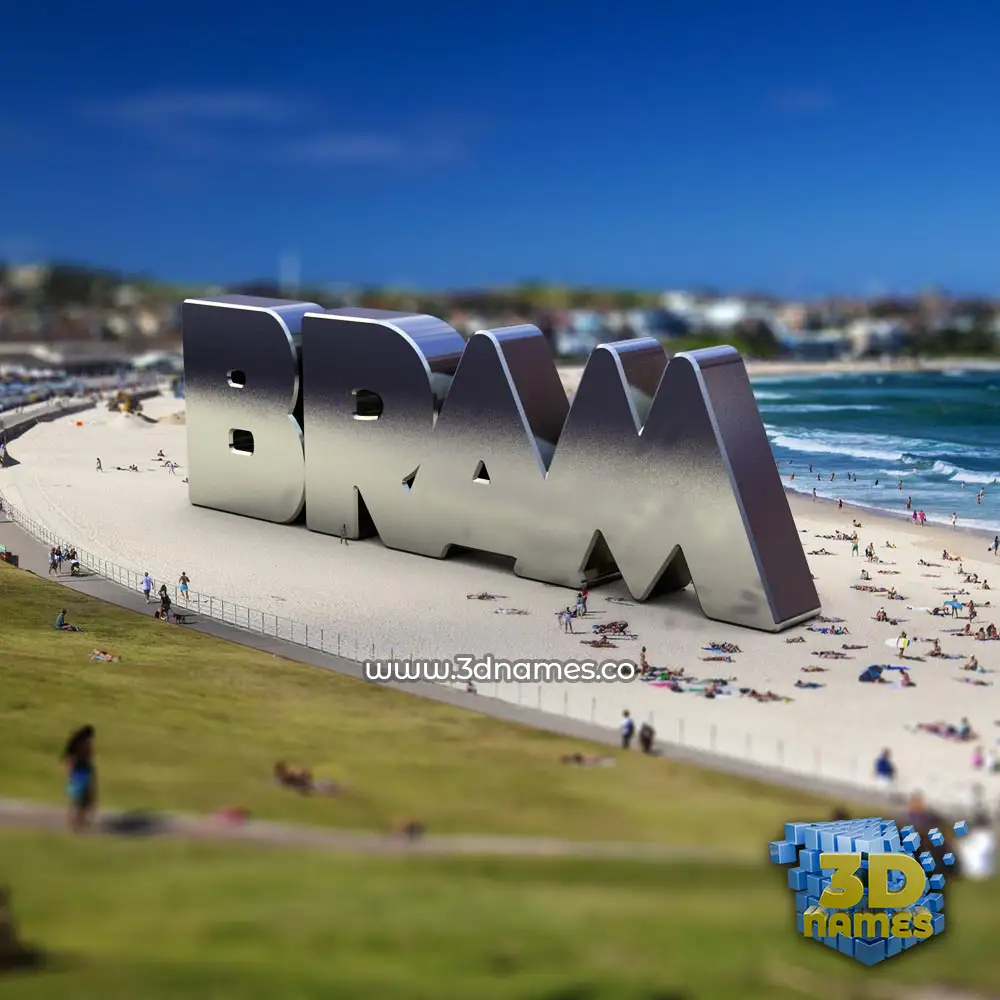 bram in Bondi Beach style - 3D name wallpaper