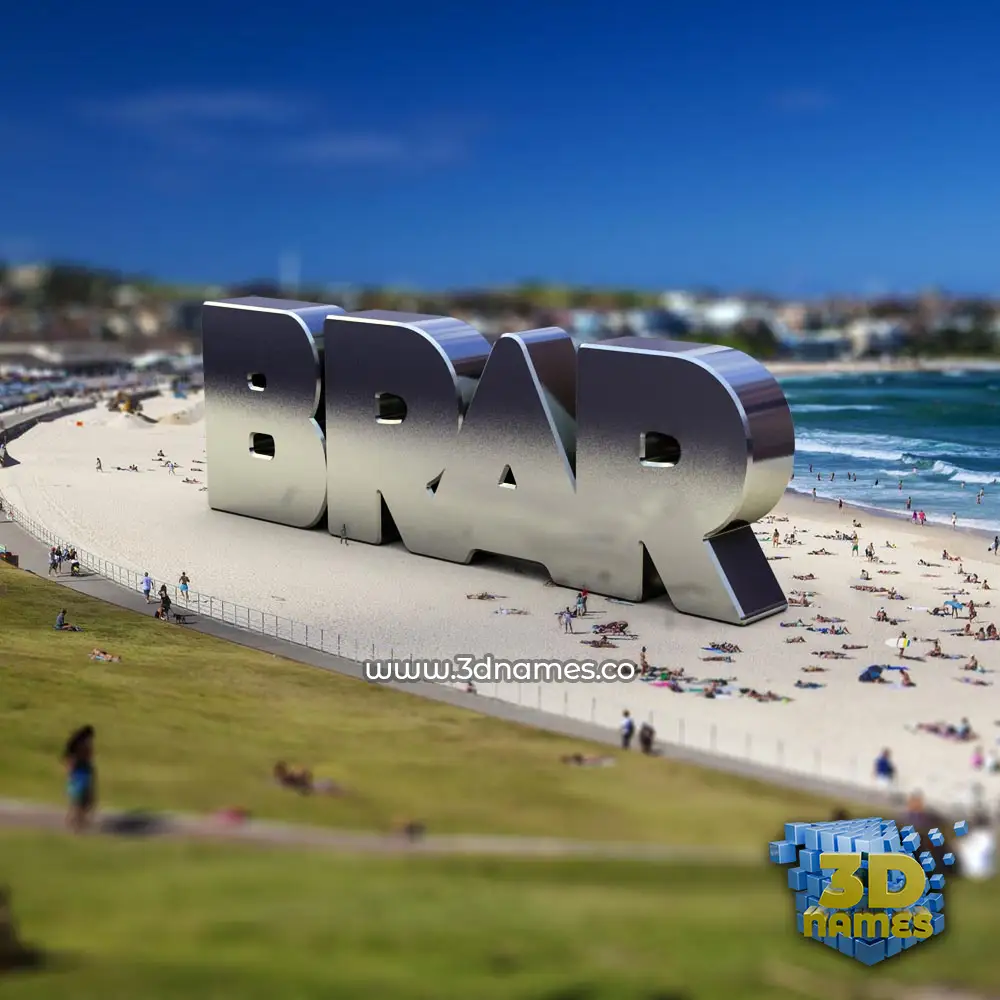 brar in Bondi Beach style - 3D name wallpaper