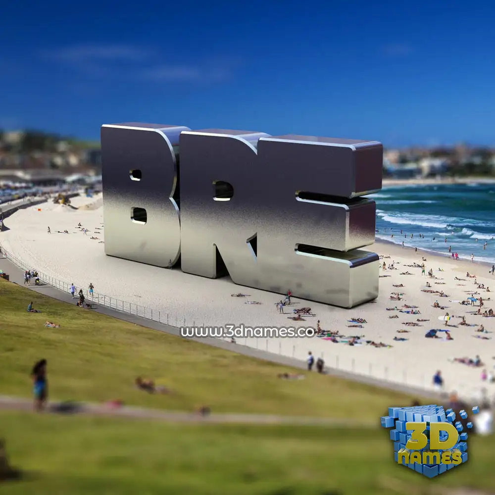 bre in Bondi Beach style - 3D name wallpaper