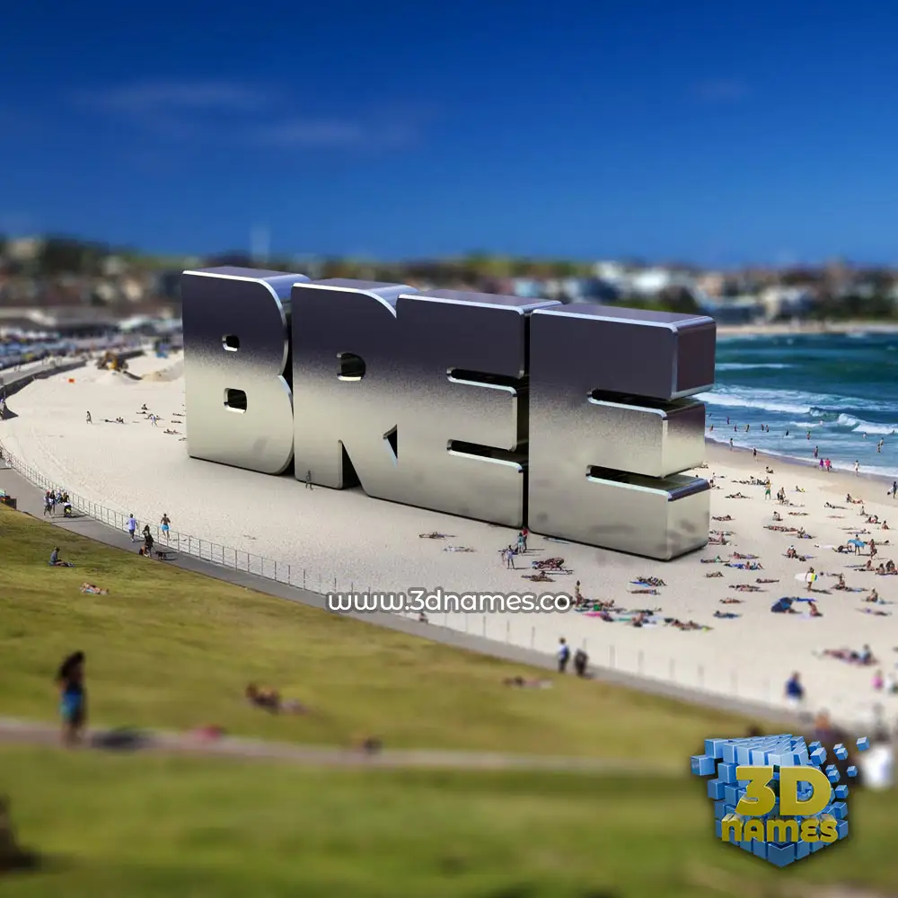 bree in Bondi Beach style - 3D name wallpaper
