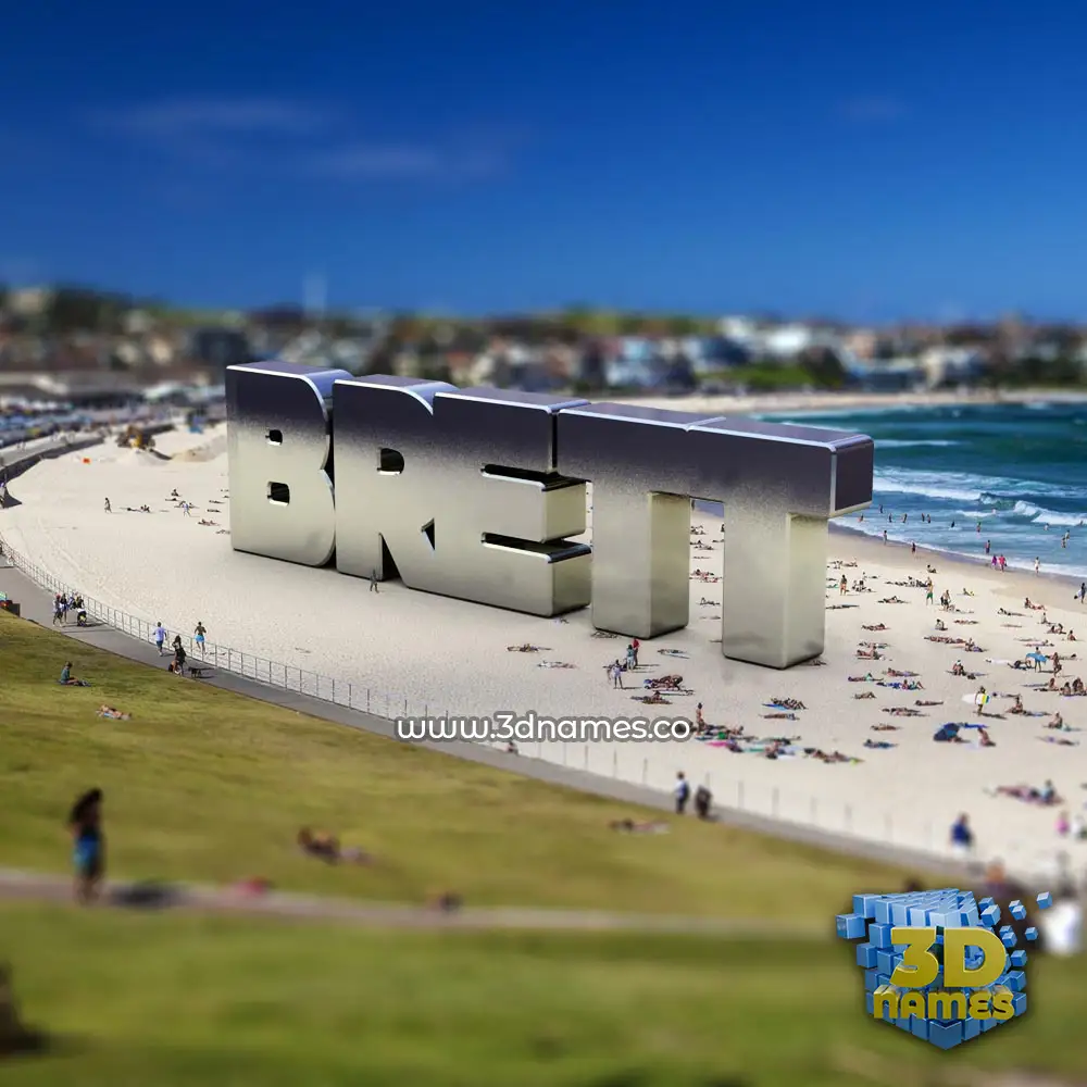 brett in Bondi Beach style - 3D name wallpaper