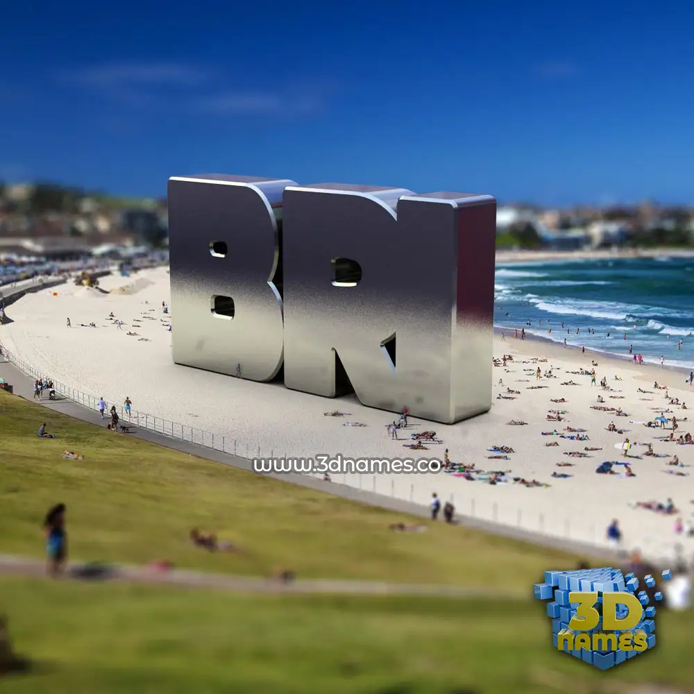 bri in Bondi Beach style - 3D name wallpaper