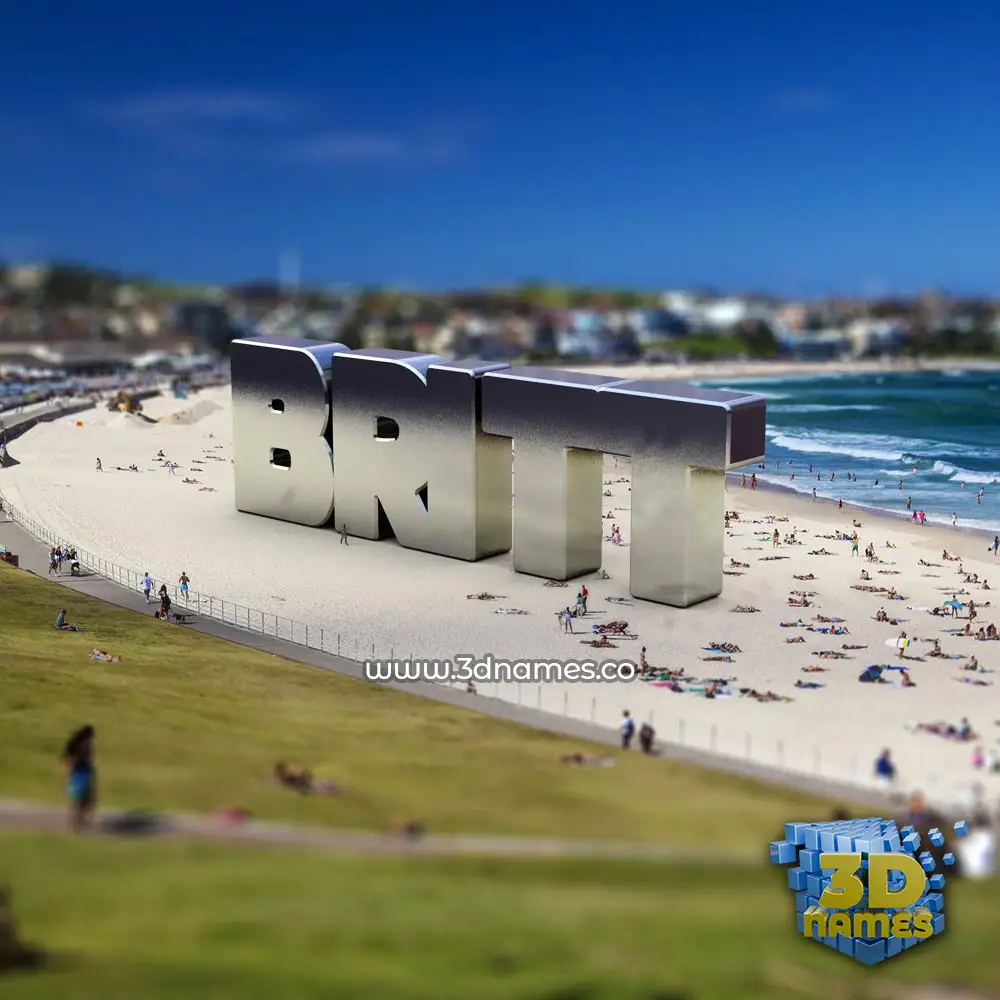 britt in Bondi Beach style - 3D name wallpaper