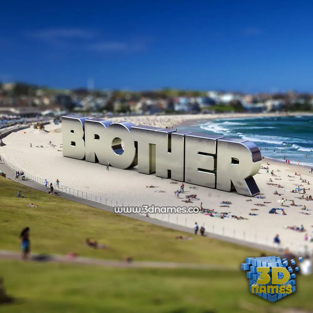 brother in Bondi Beach style - 3D name wallpaper