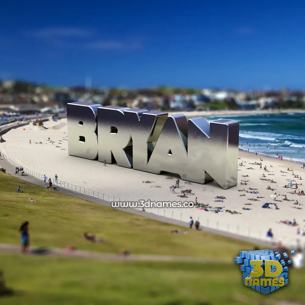 bryan in Bondi Beach style - 3D name wallpaper