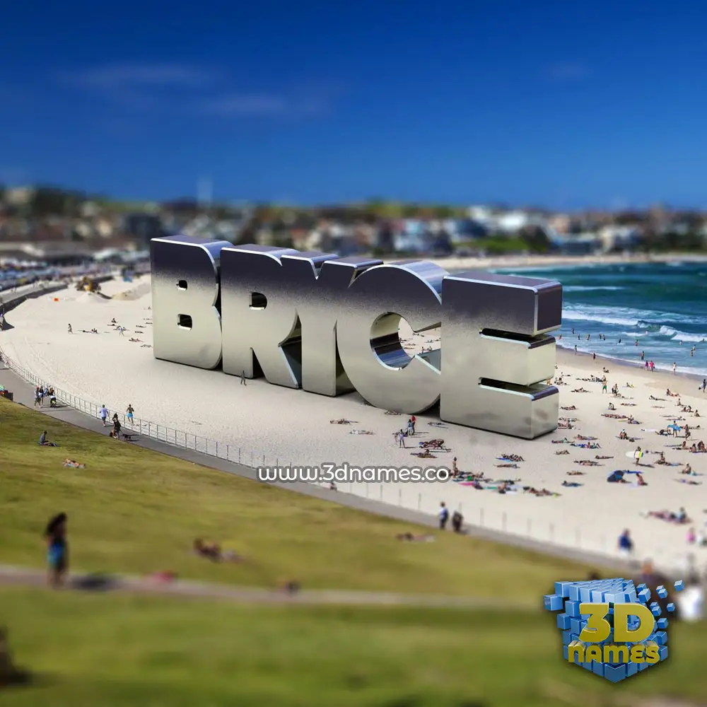 bryce in Bondi Beach style - 3D name wallpaper