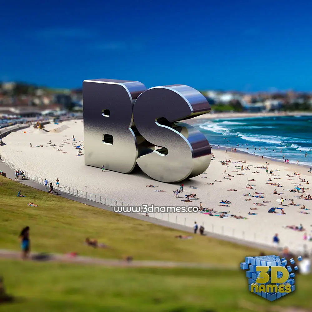 bs in Bondi Beach style - 3D name wallpaper