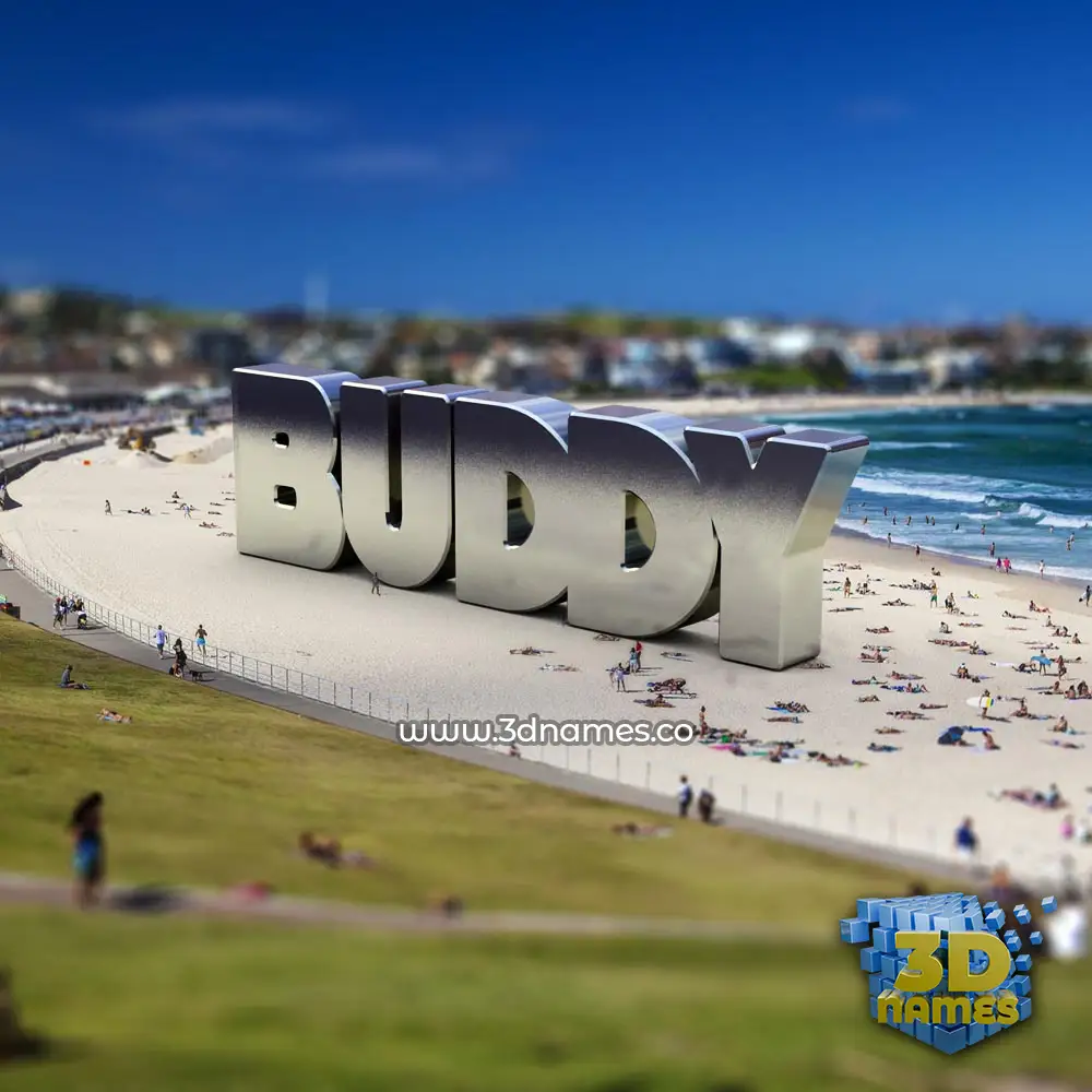 buddy in Bondi Beach style - 3D name wallpaper