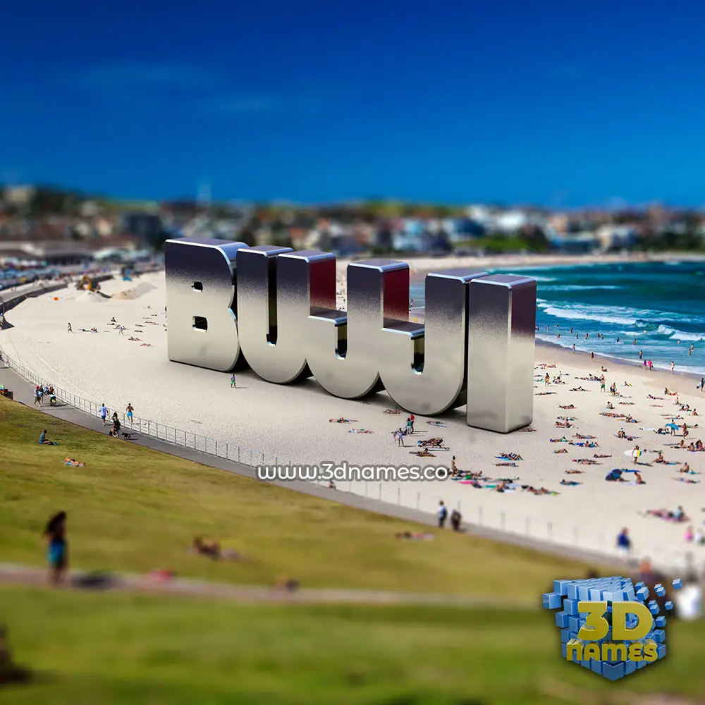 bujji in Bondi Beach style - 3D name wallpaper