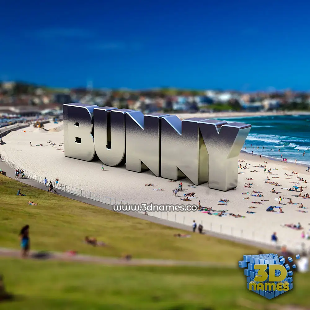 bunny in Bondi Beach style - 3D name wallpaper