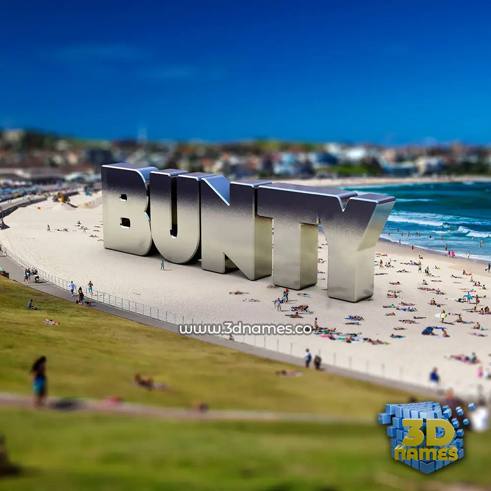 bunty in Bondi Beach style - 3D name wallpaper