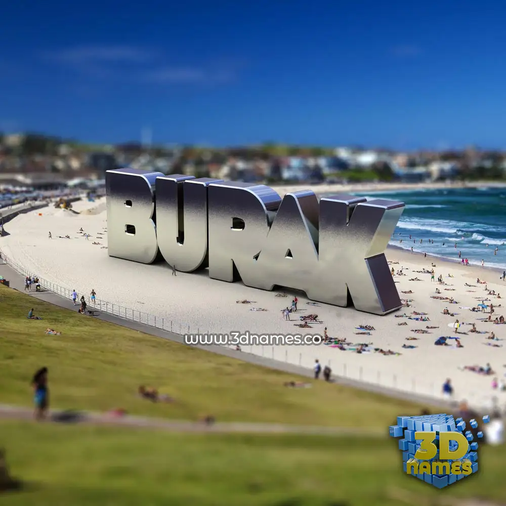 burak in Bondi Beach style - 3D name wallpaper