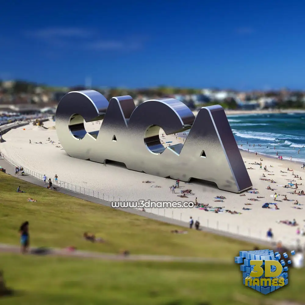 caca in Bondi Beach style - 3D name wallpaper
