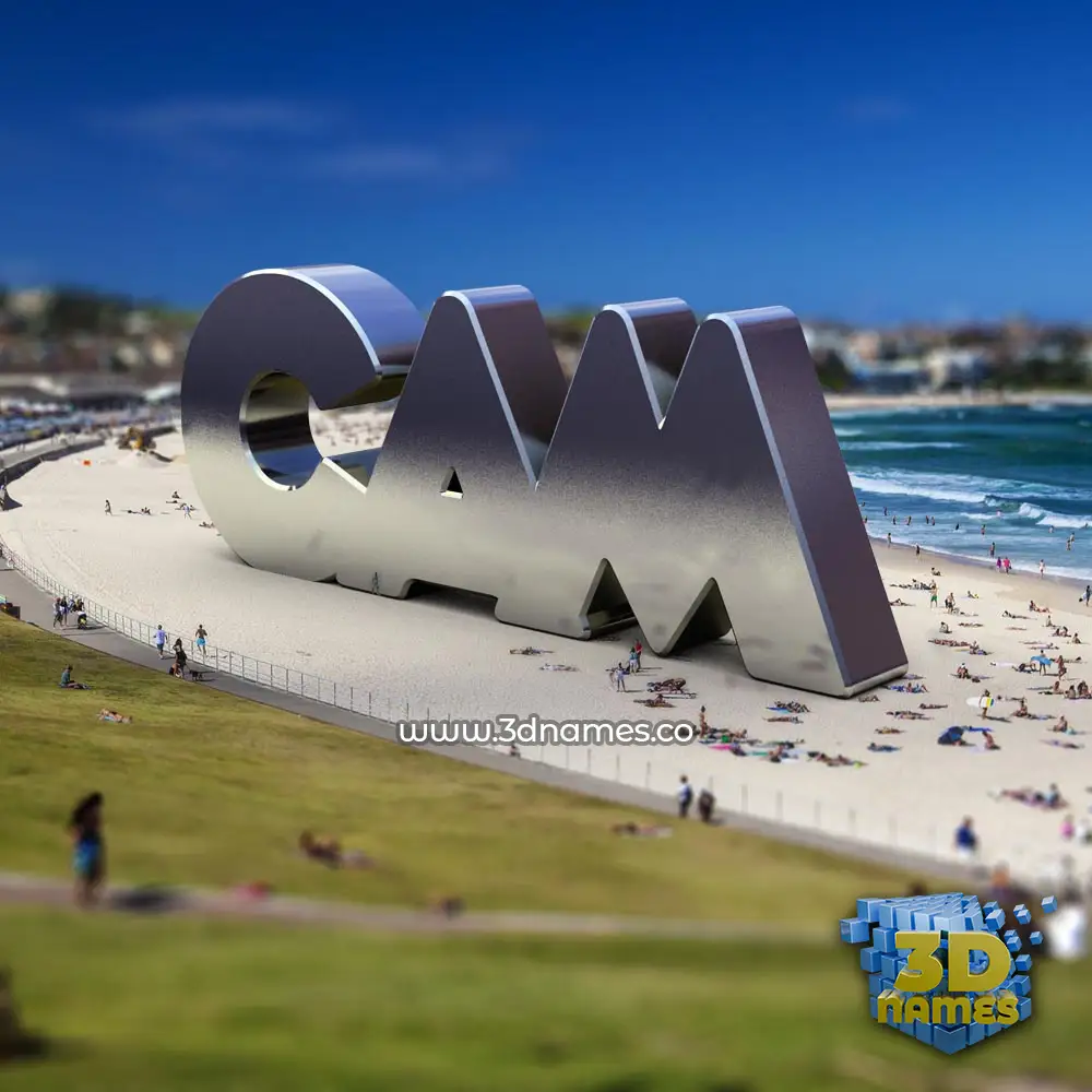 cam in Bondi Beach style - 3D name wallpaper