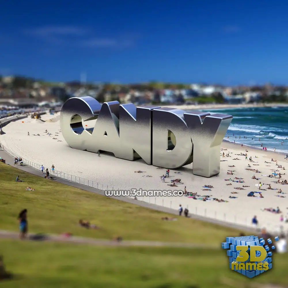 candy in Bondi Beach style - 3D name wallpaper