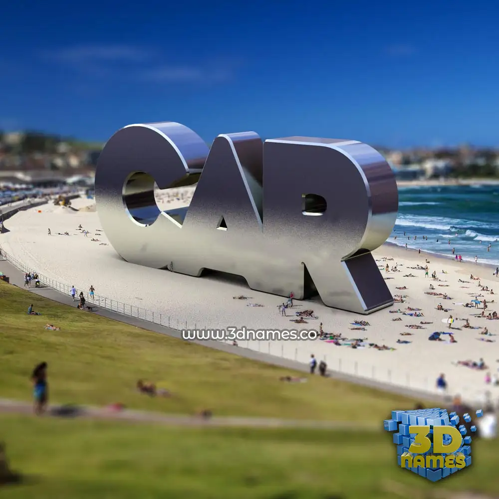 car in Bondi Beach style - 3D name wallpaper