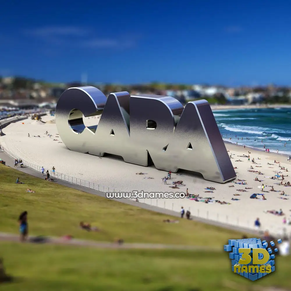 cara in Bondi Beach style - 3D name wallpaper
