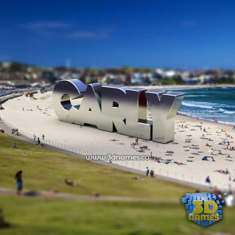 carly in Bondi Beach style - 3D name wallpaper