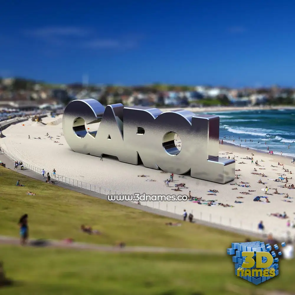 carol in Bondi Beach style - 3D name wallpaper