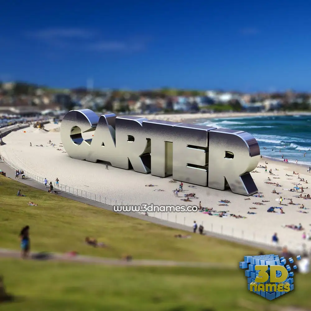 carter in Bondi Beach style - 3D name wallpaper