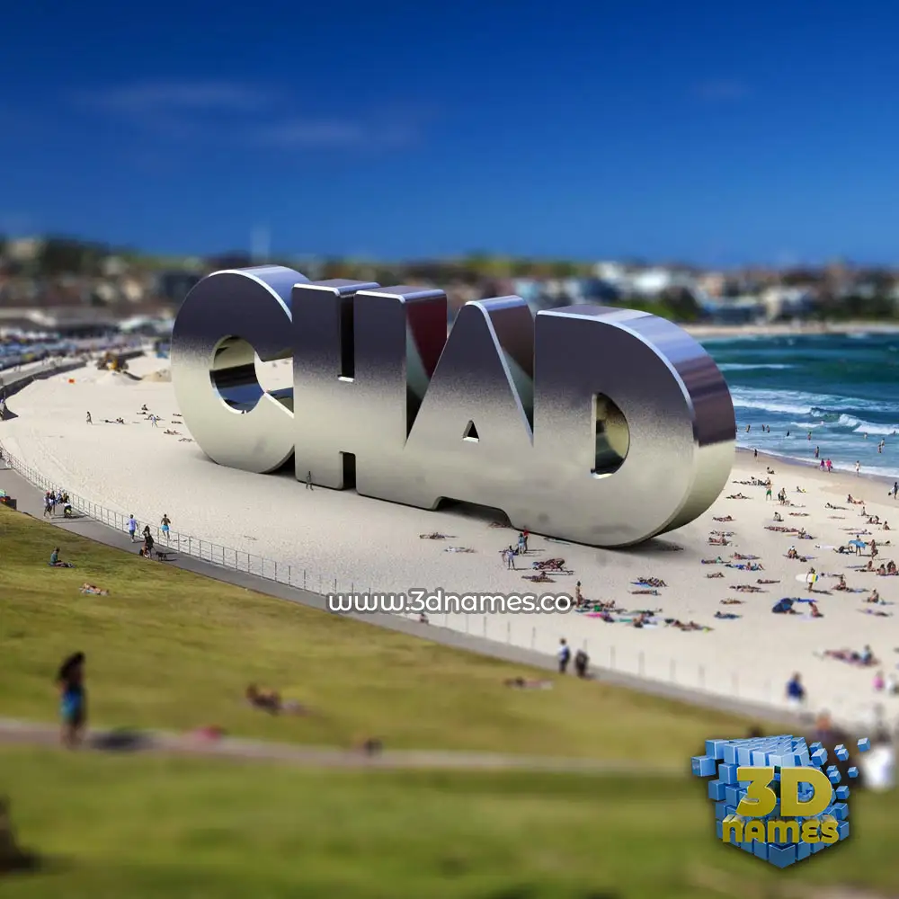 chad in Bondi Beach style - 3D name wallpaper