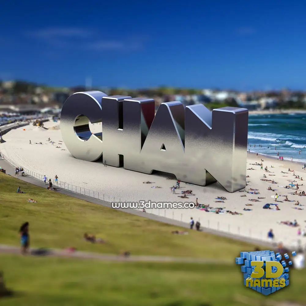 chan in Bondi Beach style - 3D name wallpaper