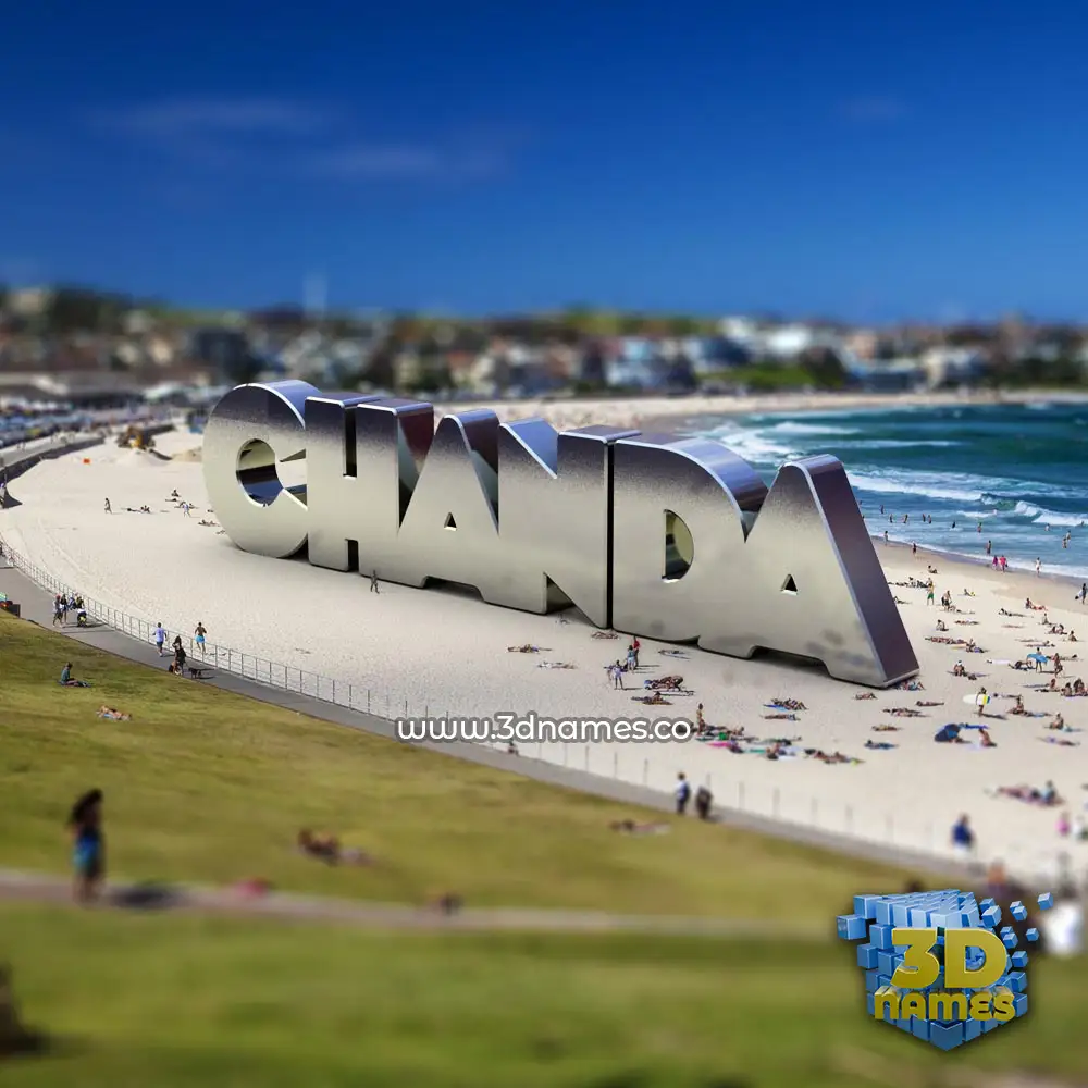 chanda in Bondi Beach style - 3D name wallpaper