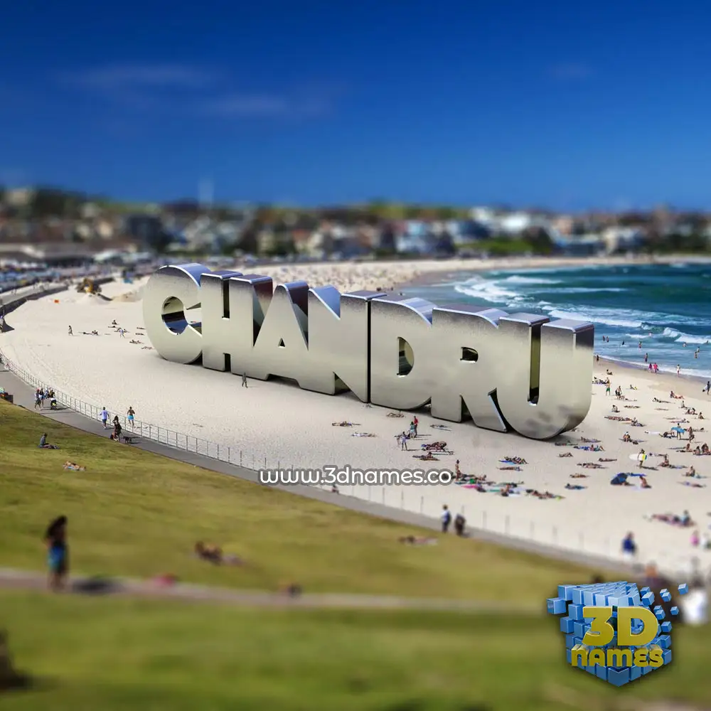 chandru in Bondi Beach style - 3D name wallpaper