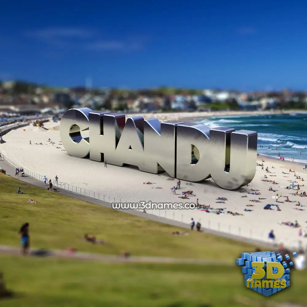 chandu in Bondi Beach style - 3D name wallpaper