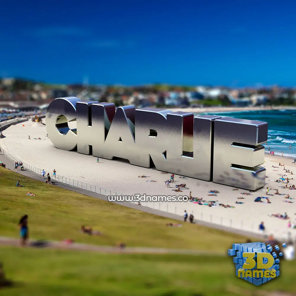 charlie in Bondi Beach style - 3D name wallpaper