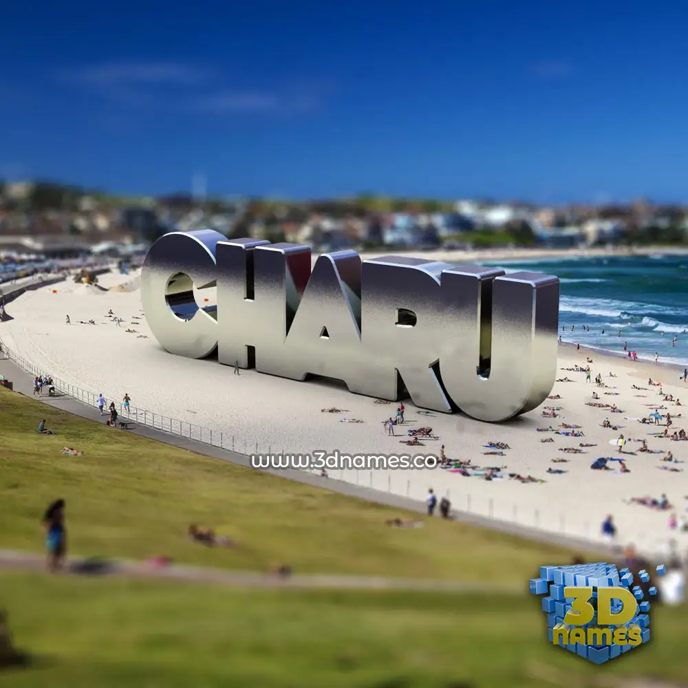 charu in Bondi Beach style - 3D name wallpaper