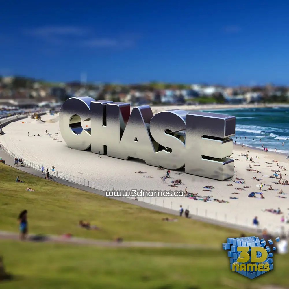chase in Bondi Beach style - 3D name wallpaper