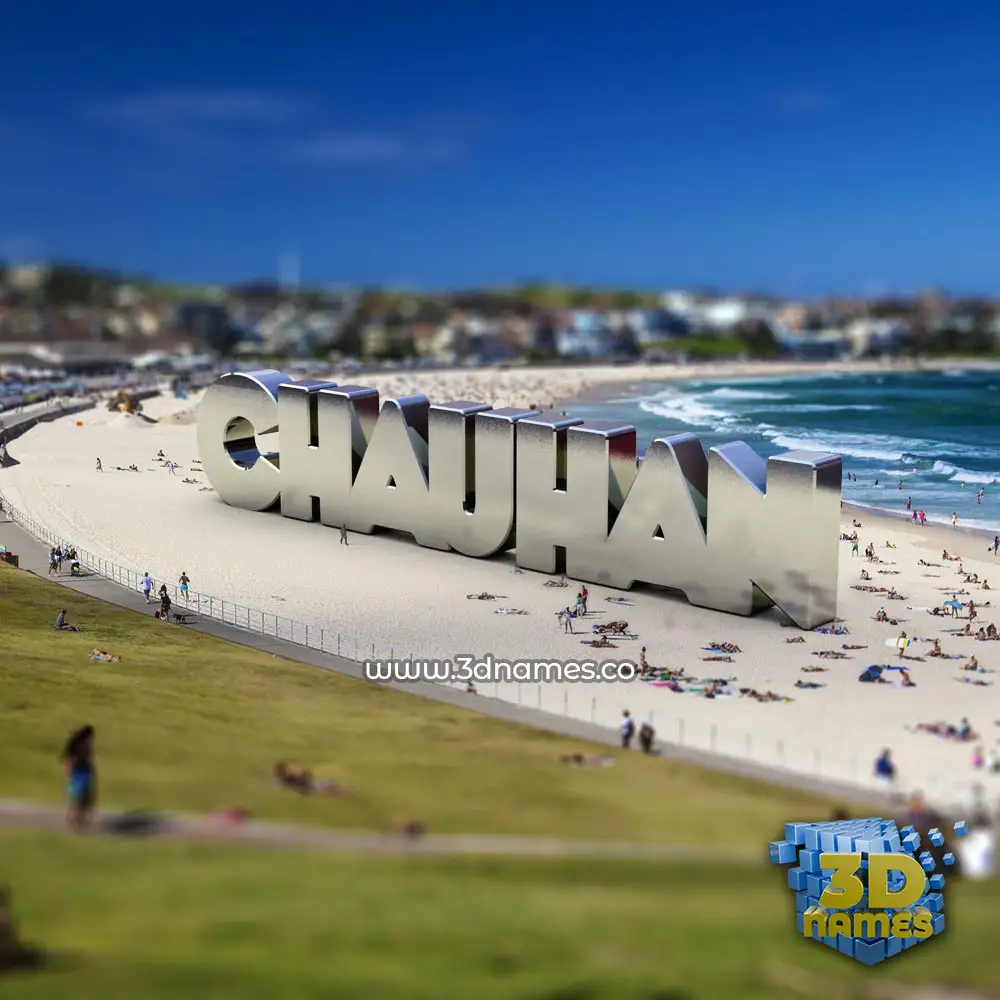 chauhan in Bondi Beach style - 3D name wallpaper